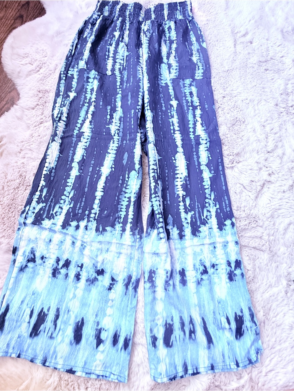 Simply Vera Vera Wang Blue Tie-Dye high rise Wide Leg Pants